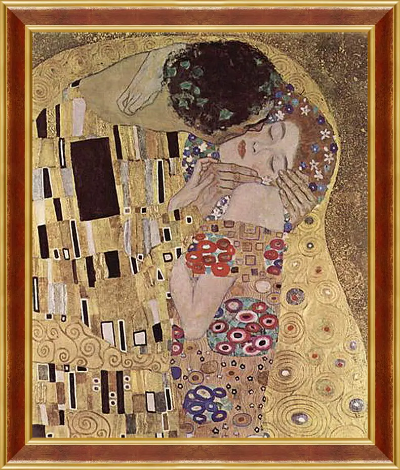 Картина в раме - Der Kuss (Detail). Густав Климт