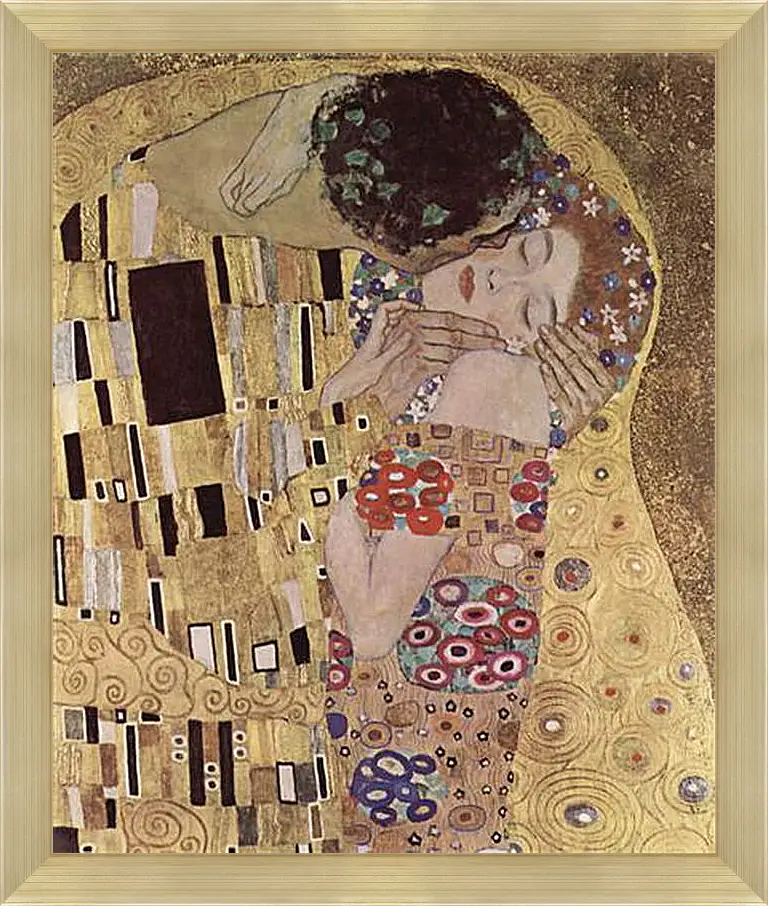 Картина в раме - Der Kuss (Detail). Густав Климт