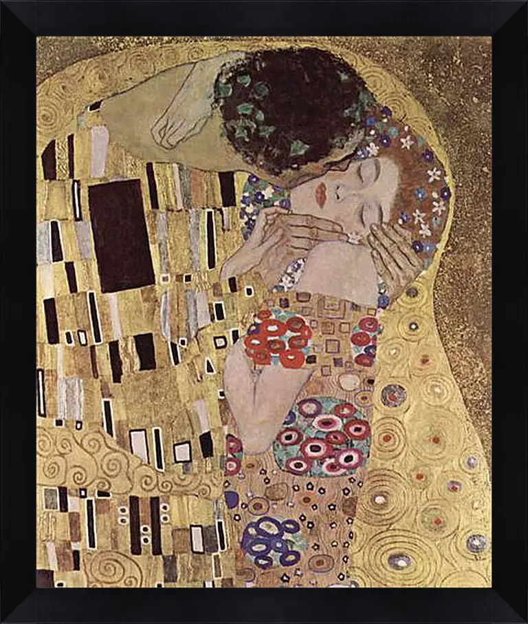 Картина в раме - Der Kuss (Detail). Густав Климт