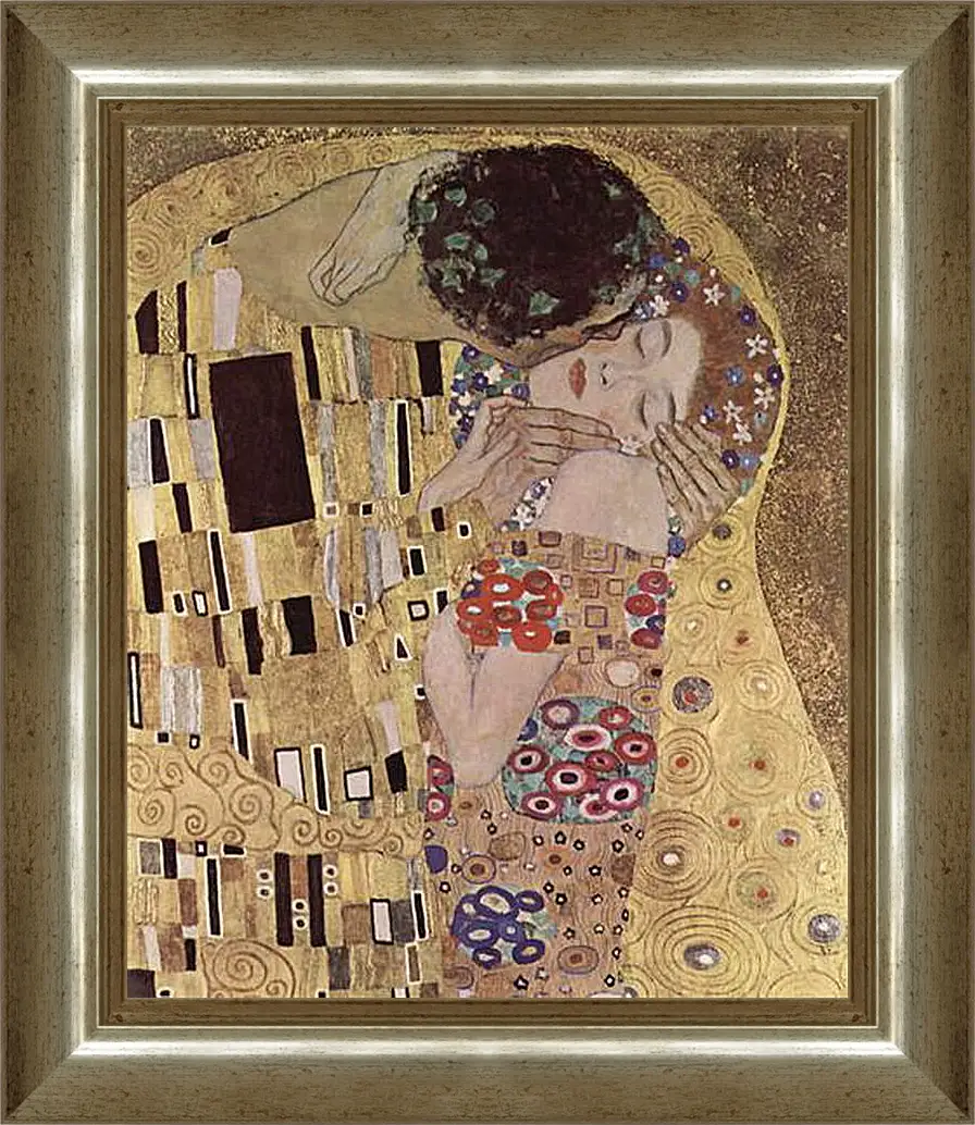 Картина в раме - Der Kuss (Detail). Густав Климт