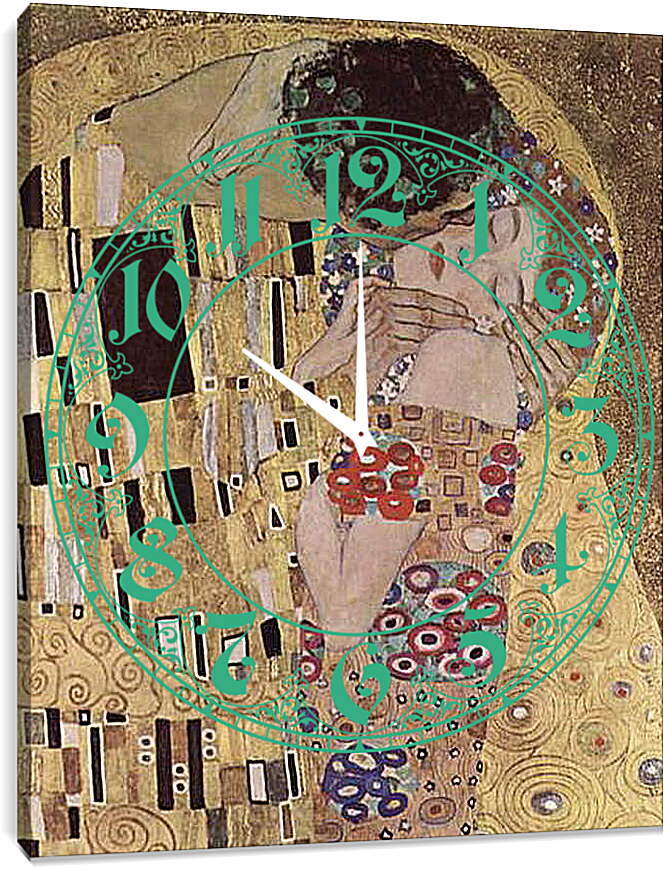 Часы картина - Der Kuss (Detail). Густав Климт