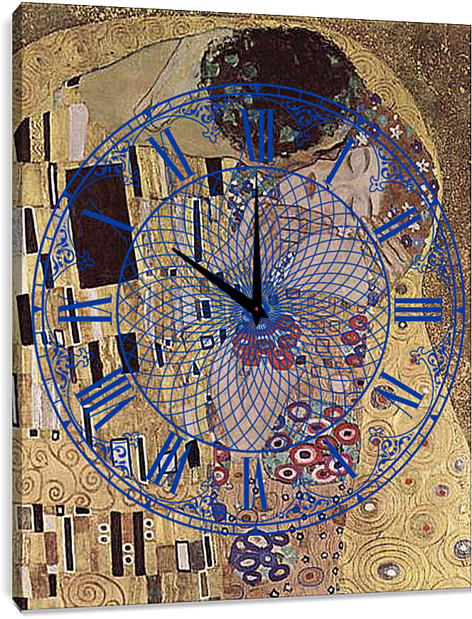 Часы картина - Der Kuss (Detail). Густав Климт
