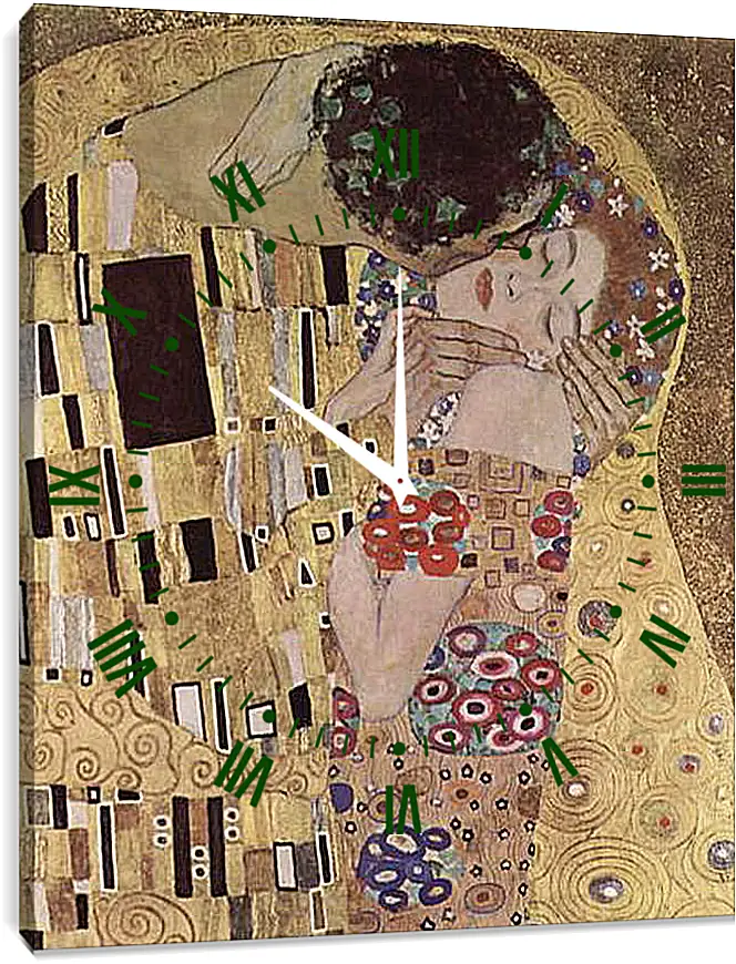 Часы картина - Der Kuss (Detail). Густав Климт
