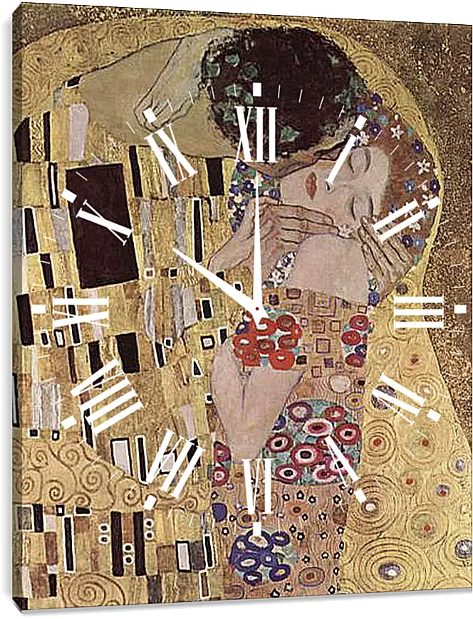 Часы картина - Der Kuss (Detail). Густав Климт