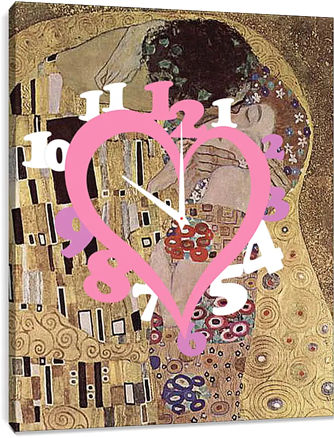 Часы картина - Der Kuss (Detail). Густав Климт