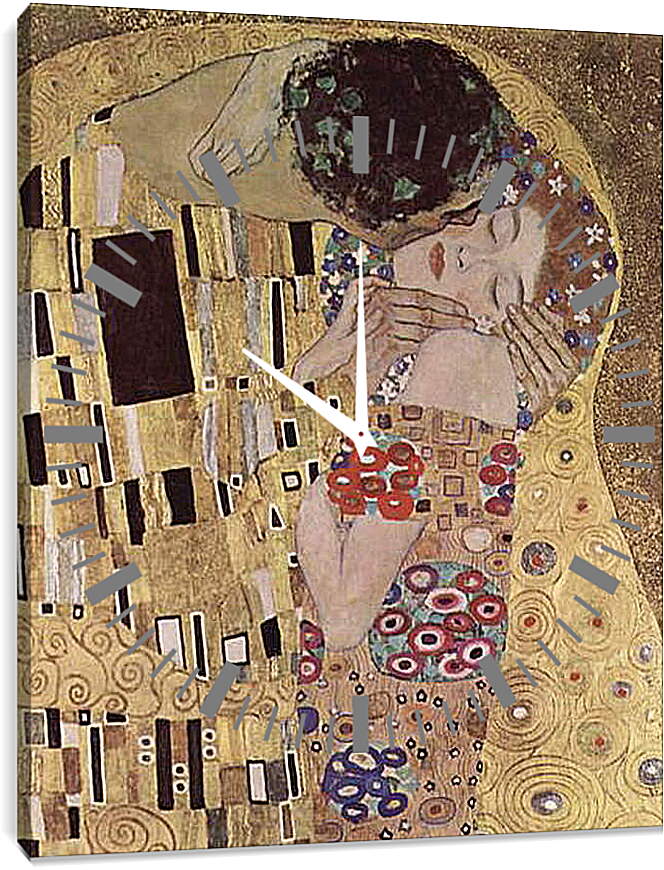Часы картина - Der Kuss (Detail). Густав Климт

