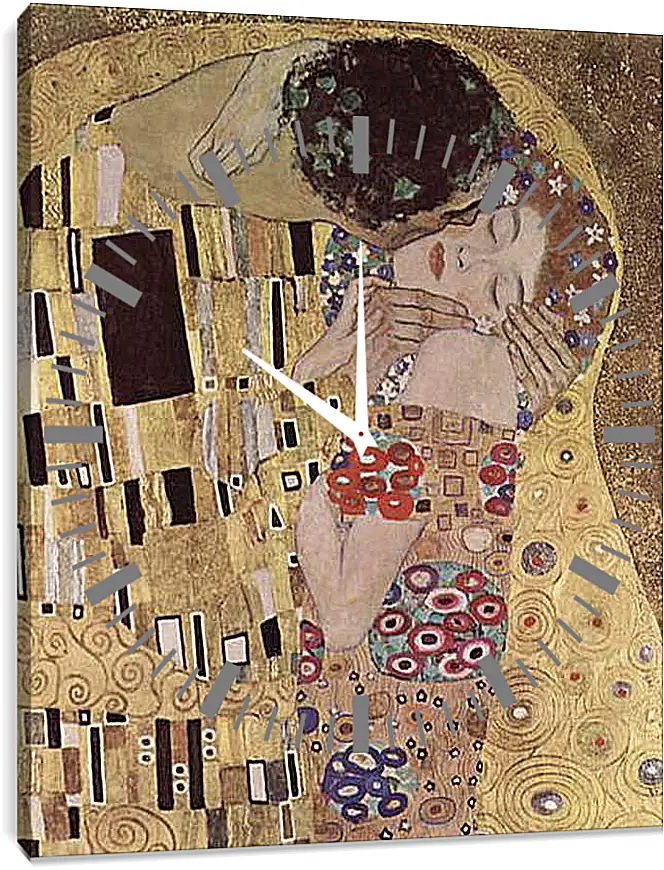 Часы картина - Der Kuss (Detail). Густав Климт