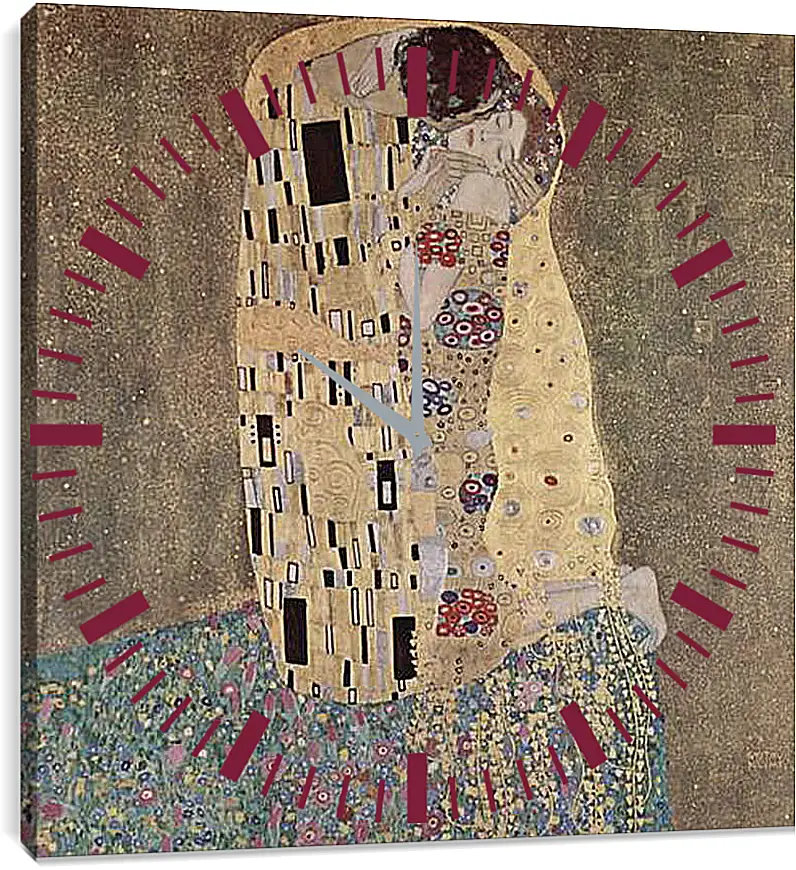 Часы картина - Der Kuss. Густав Климт