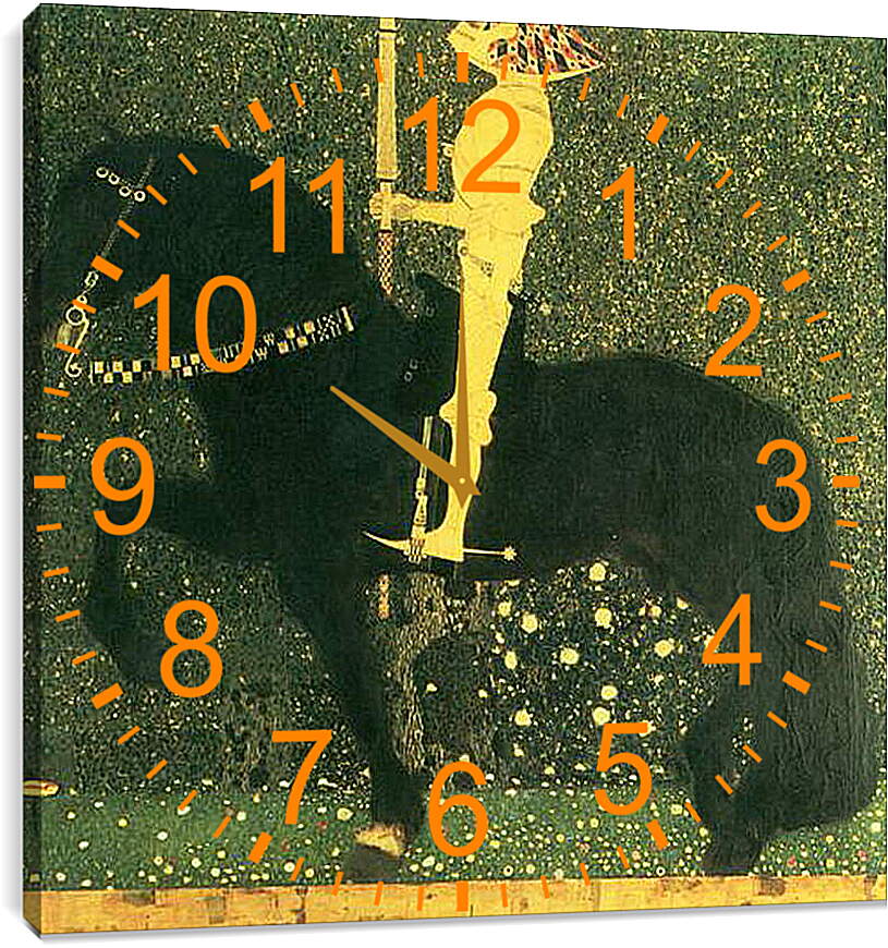 Часы картина - Das Leben ein Kampf (Der goldene Ritter). Густав Климт
