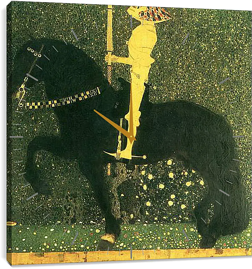 Часы картина - Das Leben ein Kampf (Der goldene Ritter). Густав Климт