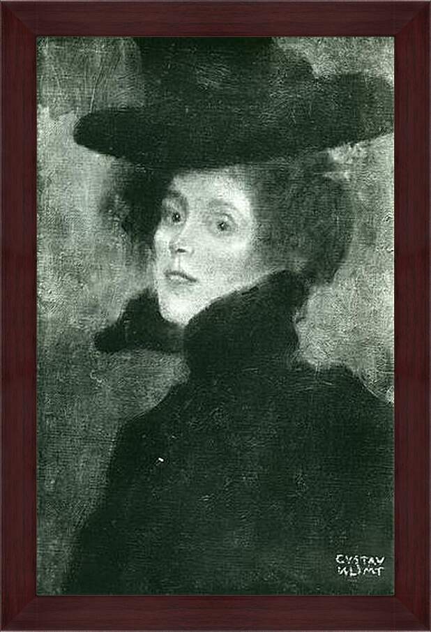 Картина в раме - Damenbildnis in Weib. Густав Климт

