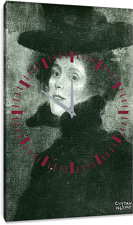 Часы картина - Damenbildnis in Weib. Густав Климт
