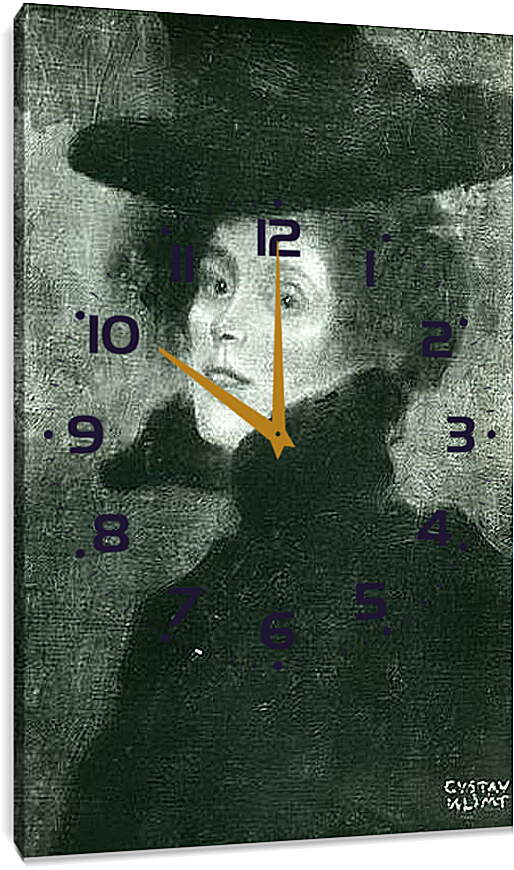 Часы картина - Damenbildnis in Weib. Густав Климт