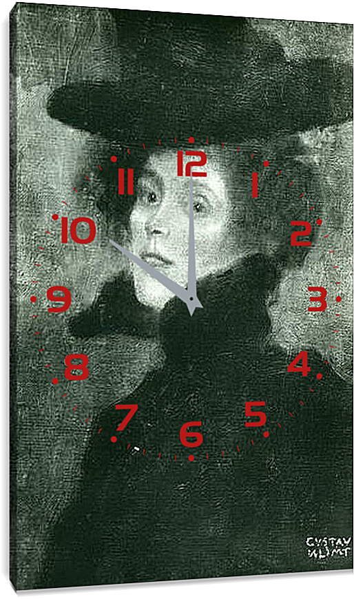 Часы картина - Damenbildnis in Weib. Густав Климт
