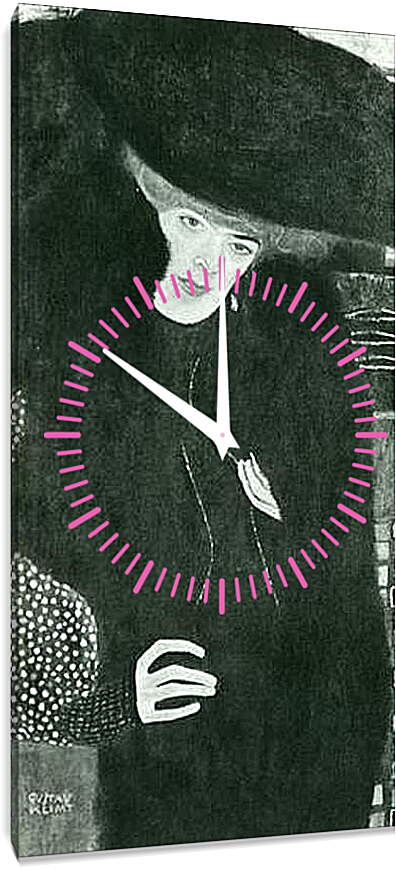 Часы картина - Damenbildnis in Rot und Schwarz. Густав Климт