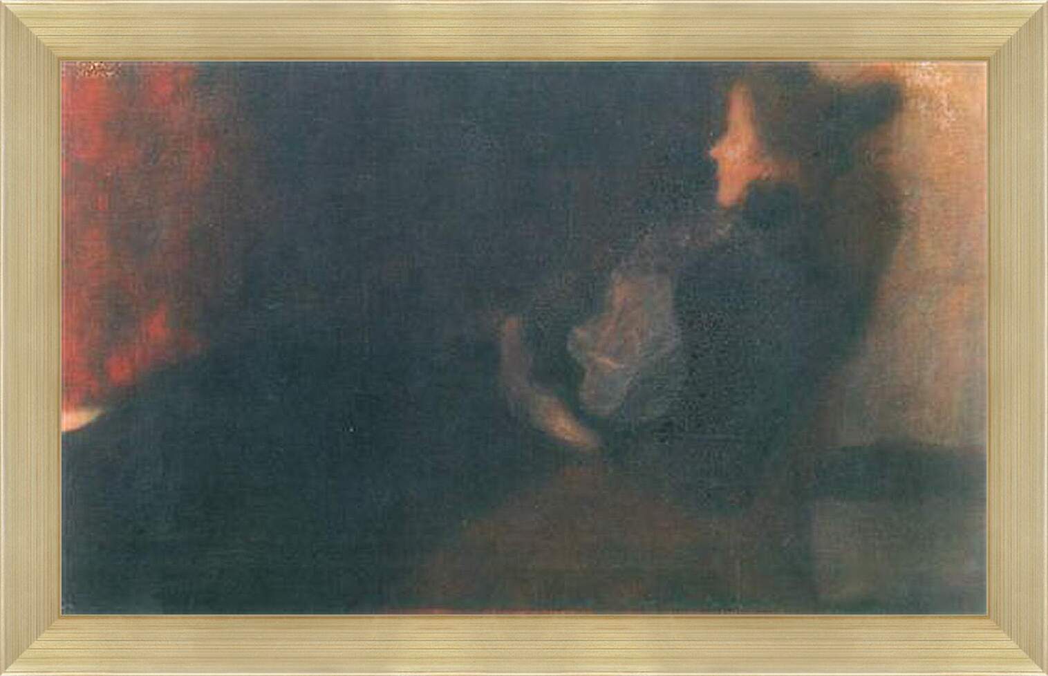 Картина в раме - Dame am Kamin. Густав Климт
