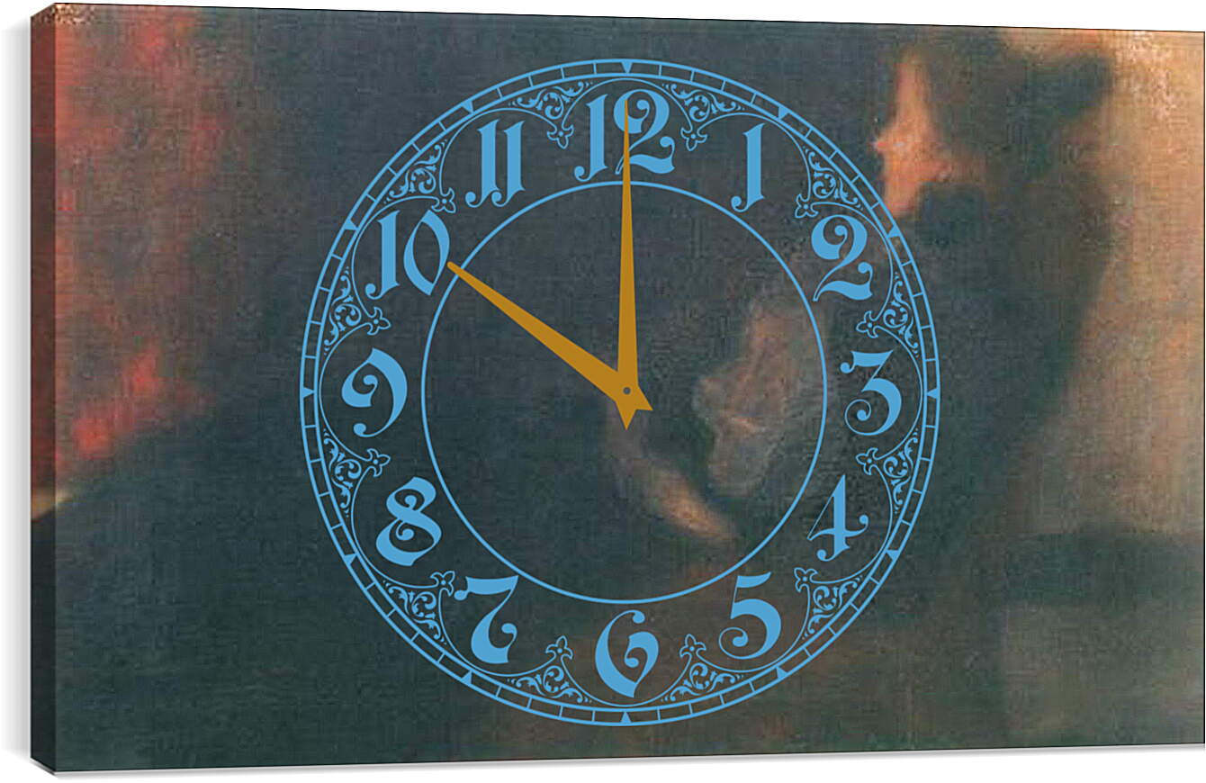 Часы картина - Dame am Kamin. Густав Климт