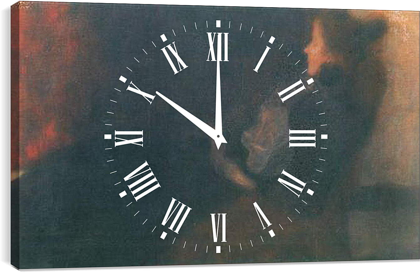 Часы картина - Dame am Kamin. Густав Климт

