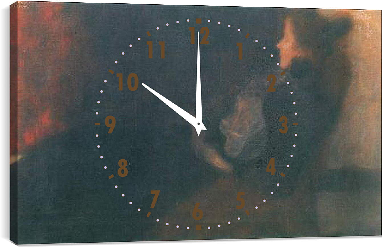 Часы картина - Dame am Kamin. Густав Климт
