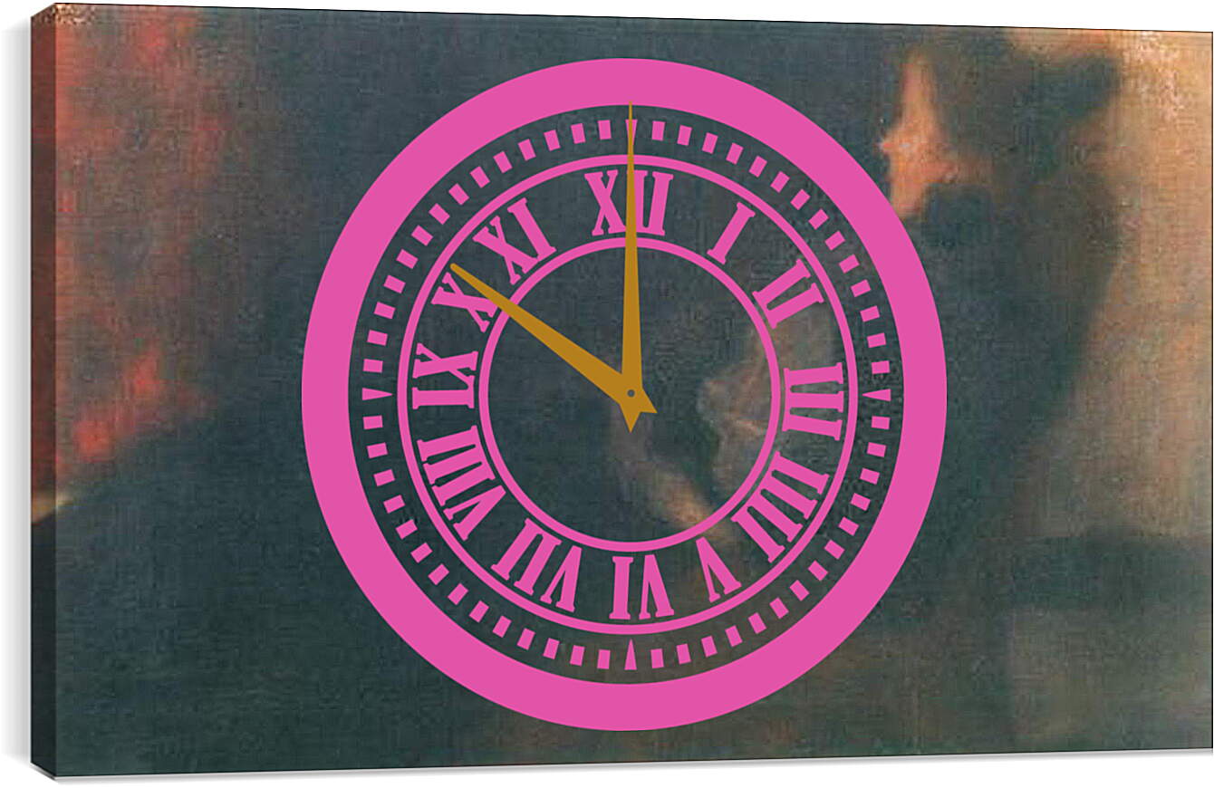Часы картина - Dame am Kamin. Густав Климт