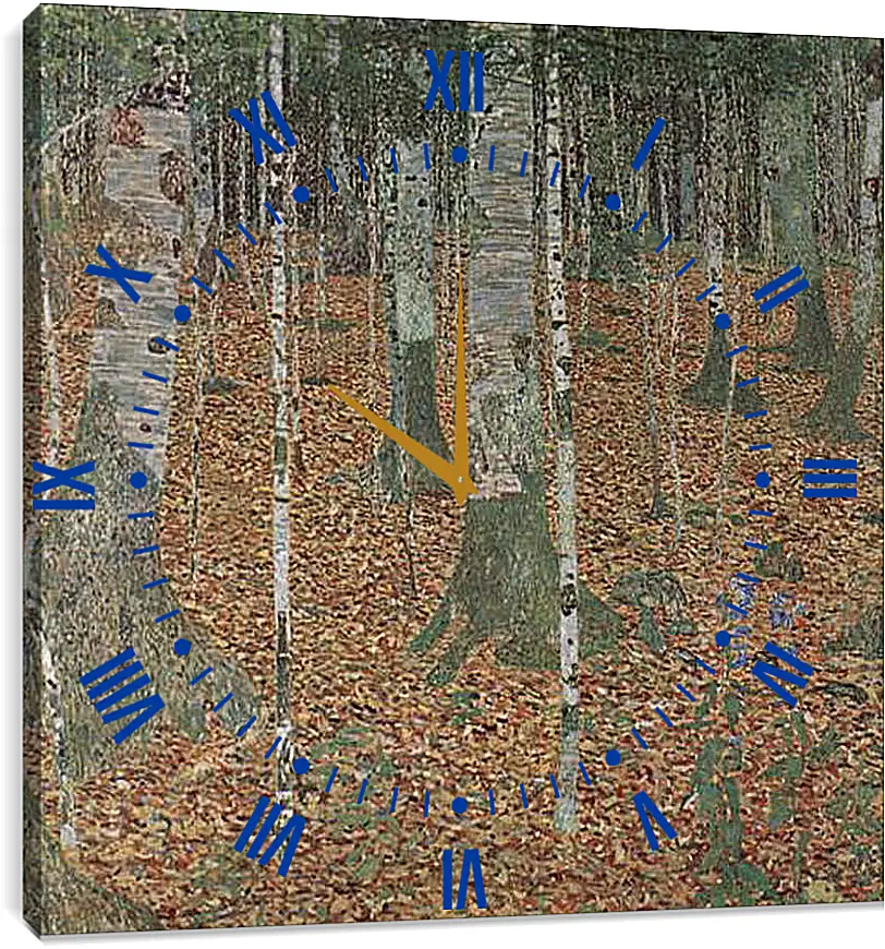 Часы картина - Birkenwald. Густав Климт
