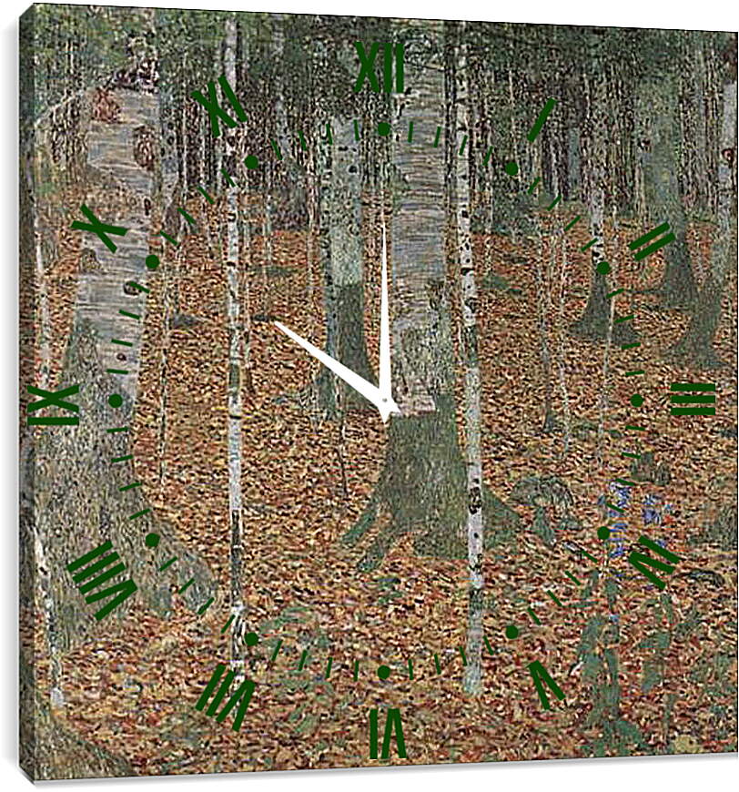 Часы картина - Birkenwald. Густав Климт