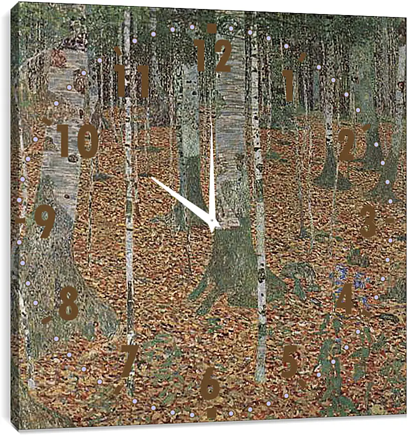 Часы картина - Birkenwald. Густав Климт