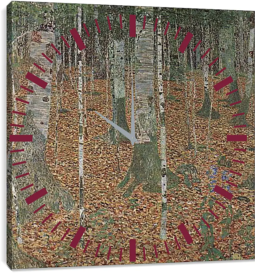 Часы картина - Birkenwald. Густав Климт