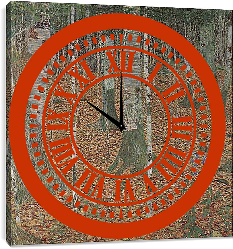 Часы картина - Birkenwald. Густав Климт