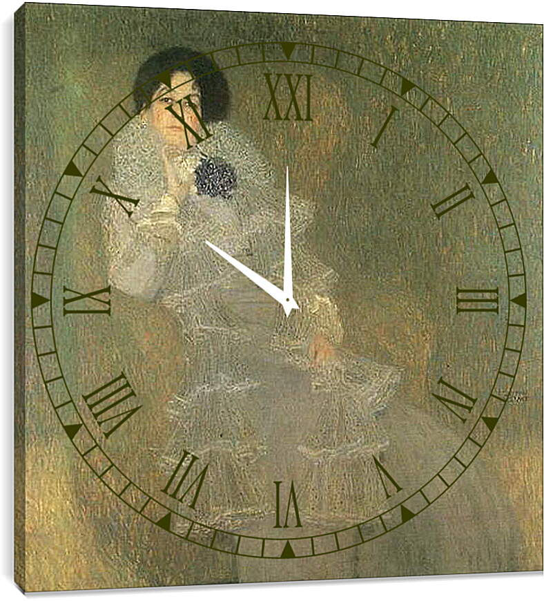 Часы картина - Bildnis Marie Henneberg (Portrat in Lila). Густав Климт