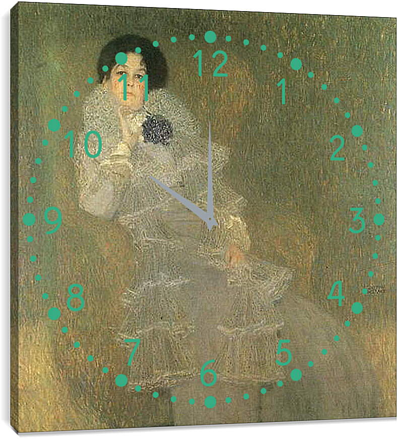 Часы картина - Bildnis Marie Henneberg (Portrat in Lila). Густав Климт

