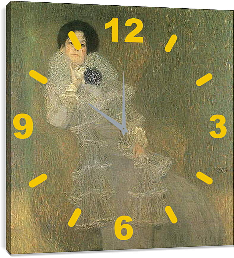 Часы картина - Bildnis Marie Henneberg (Portrat in Lila). Густав Климт
