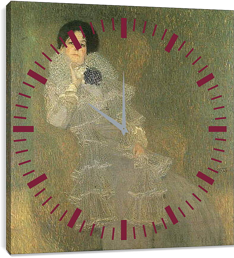 Часы картина - Bildnis Marie Henneberg (Portrat in Lila). Густав Климт