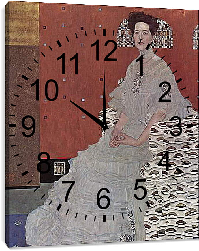 Часы картина - Bildnis Fritza Riedler. Густав Климт
