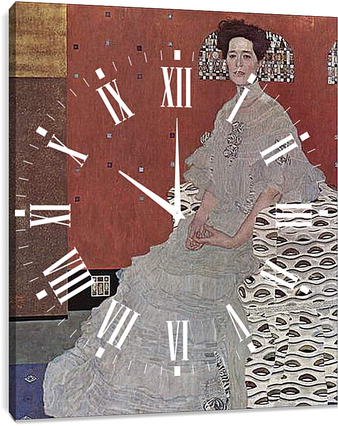 Часы картина - Bildnis Fritza Riedler. Густав Климт
