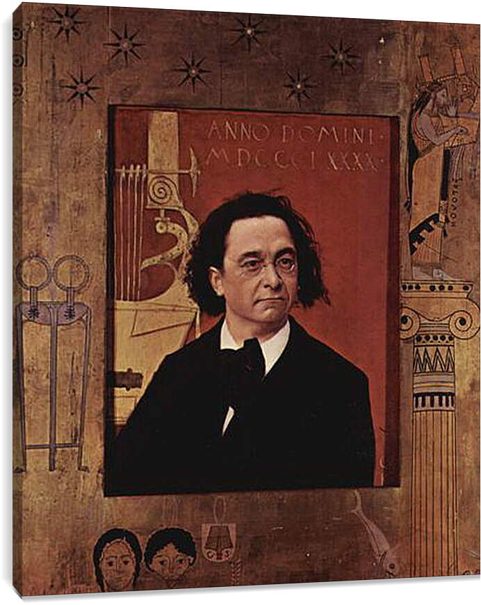 Постер и плакат - Bildnis des Pianisten und Klavierpadagogen Joseph Pembauer. Густав Климт

