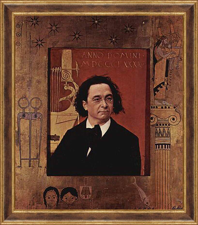 Картина в раме - Bildnis des Pianisten und Klavierpadagogen Joseph Pembauer. Густав Климт
