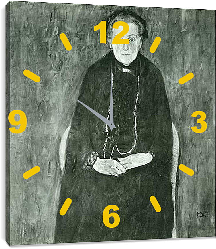 Часы картина - Bildnis Barbara Floge. Густав Климт
