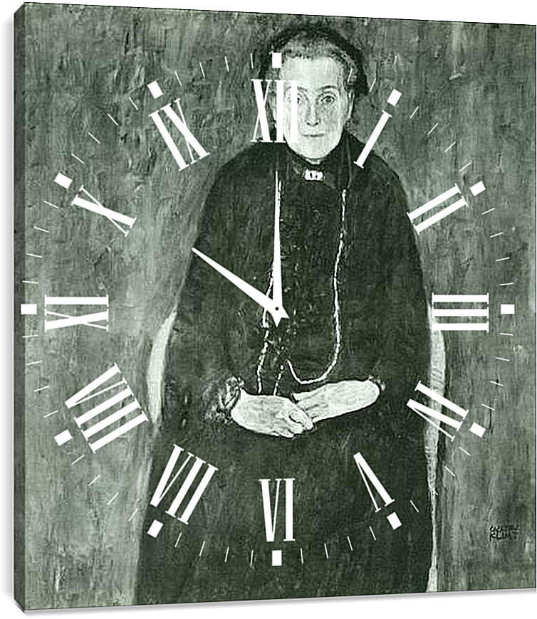 Часы картина - Bildnis Barbara Floge. Густав Климт
