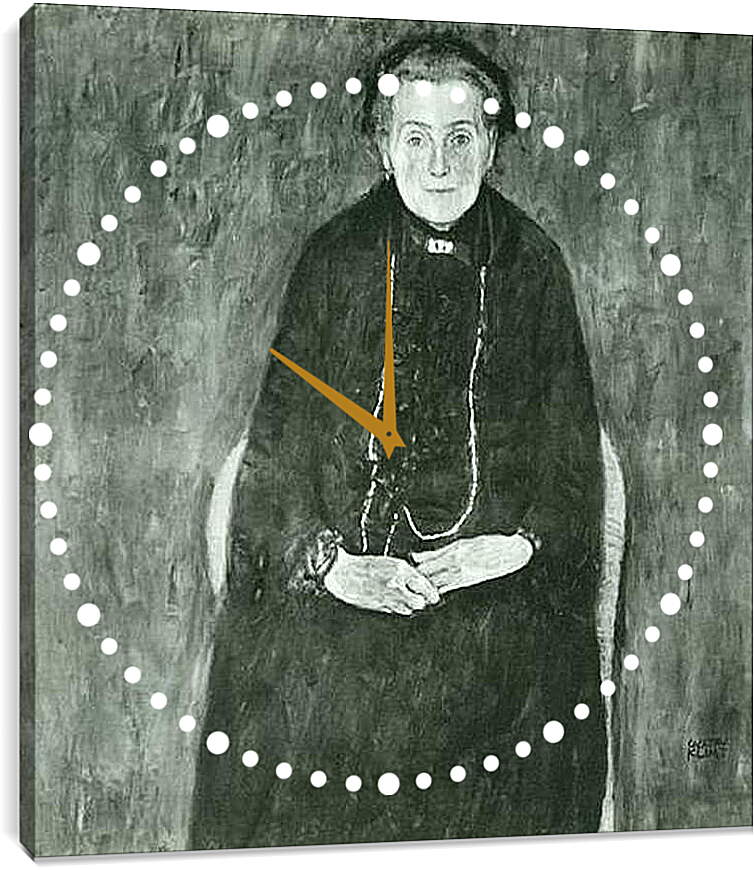 Часы картина - Bildnis Barbara Floge. Густав Климт