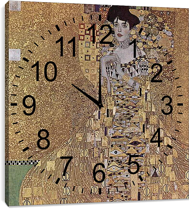Часы картина - Портрет Адели Блох Бауер. Bewegtes Wasser. Густав Климт