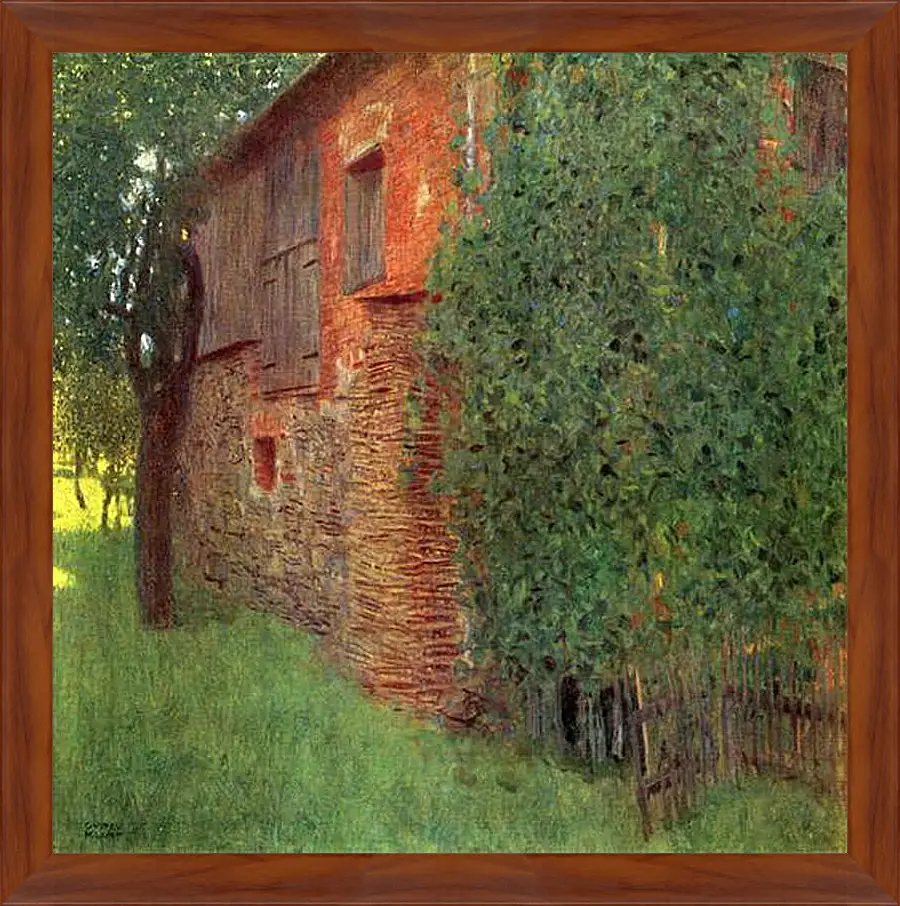 Картина в раме - Bauernhaus in Kammer am Attersee. Густав Климт