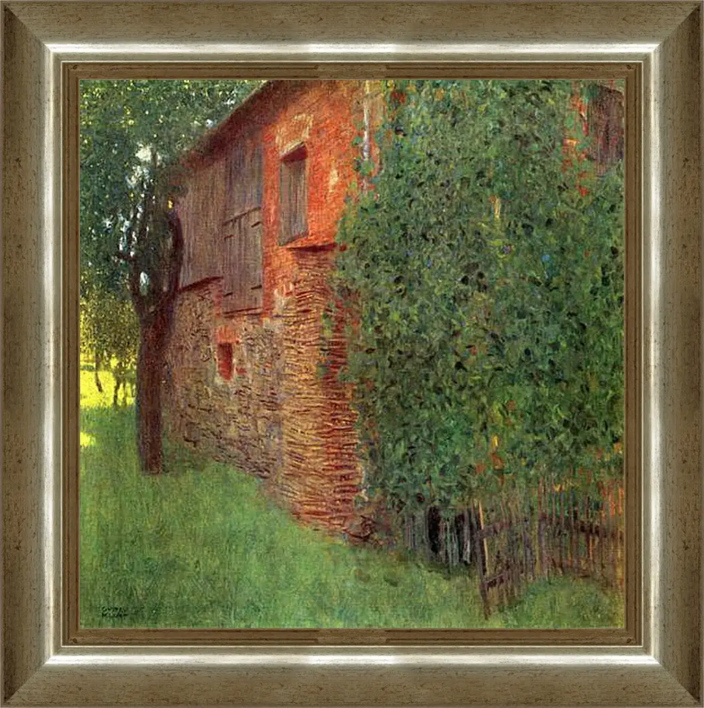 Картина в раме - Bauernhaus in Kammer am Attersee. Густав Климт