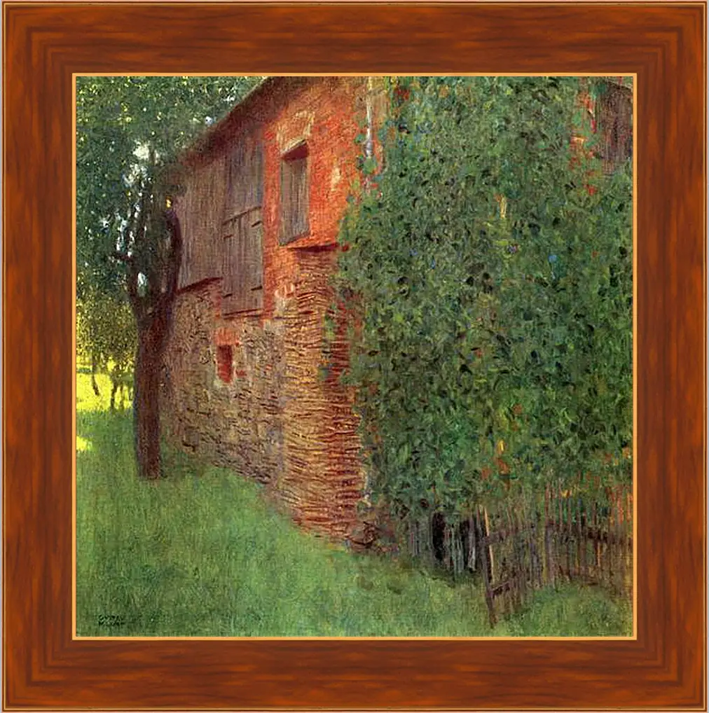 Картина в раме - Bauernhaus in Kammer am Attersee. Густав Климт