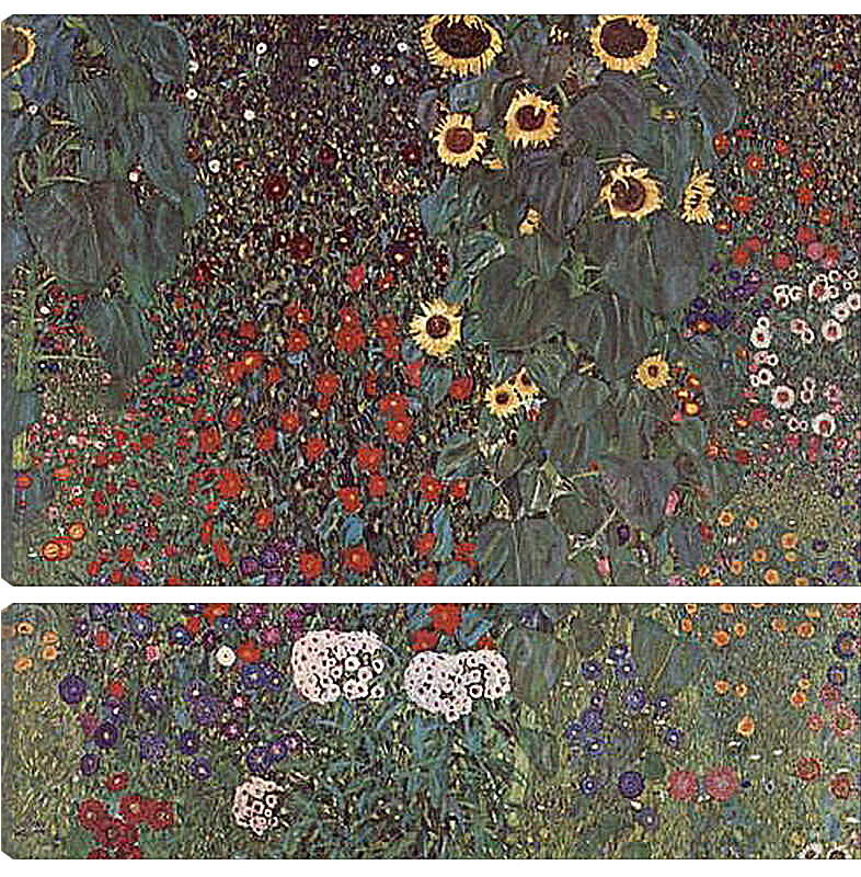 Модульная картина - Bauerngarten mit Sonnenblumen. Густав Климт