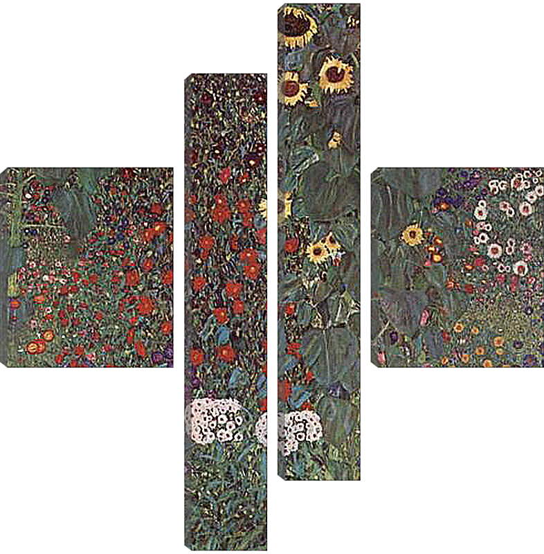 Модульная картина - Bauerngarten mit Sonnenblumen. Густав Климт
