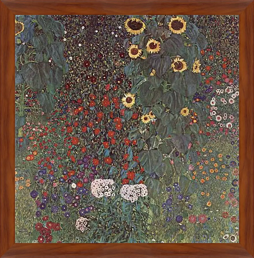 Картина в раме - Bauerngarten mit Sonnenblumen. Густав Климт
