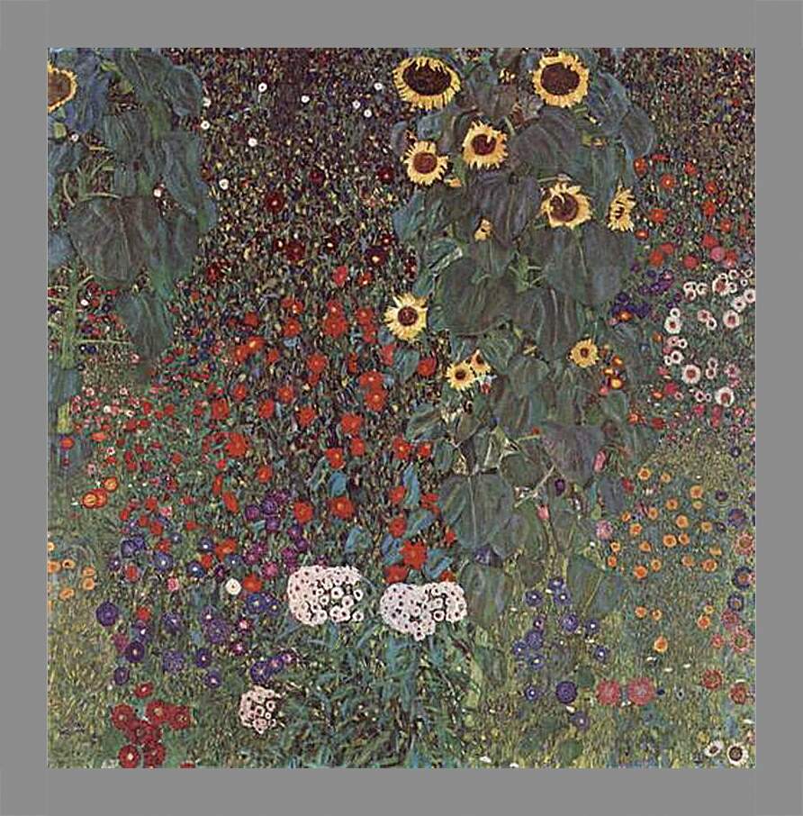 Картина в раме - Bauerngarten mit Sonnenblumen. Густав Климт

