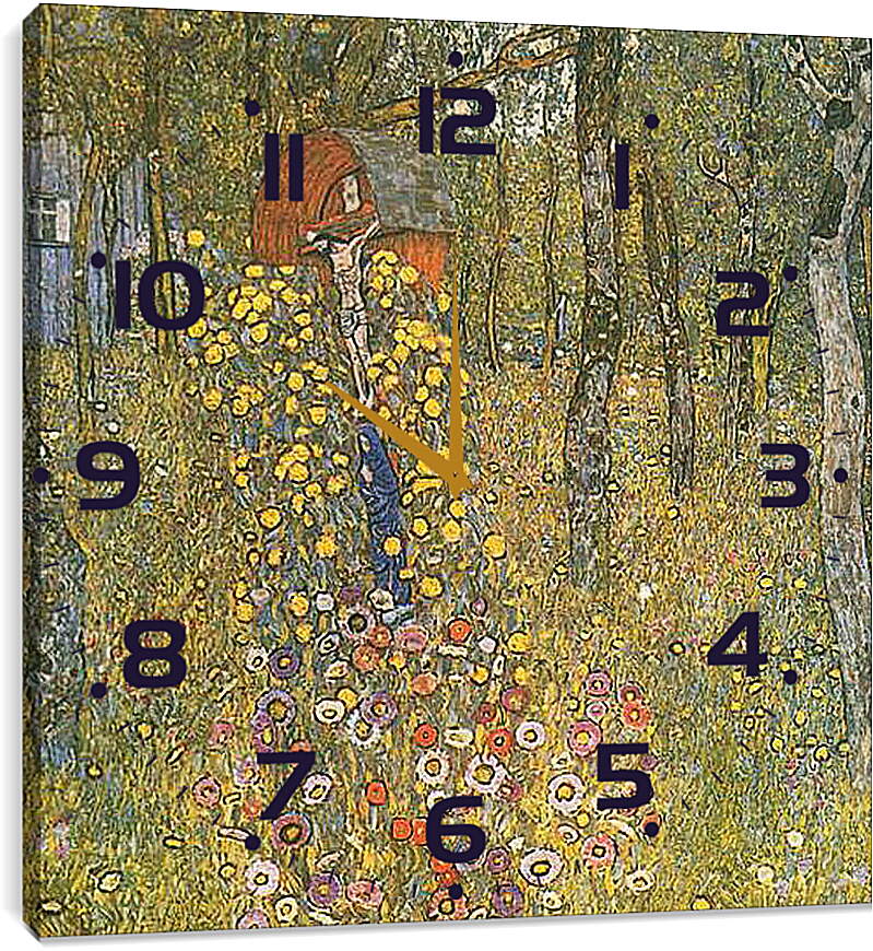 Часы картина - Bauerngarten mit Kruzifix. Густав Климт