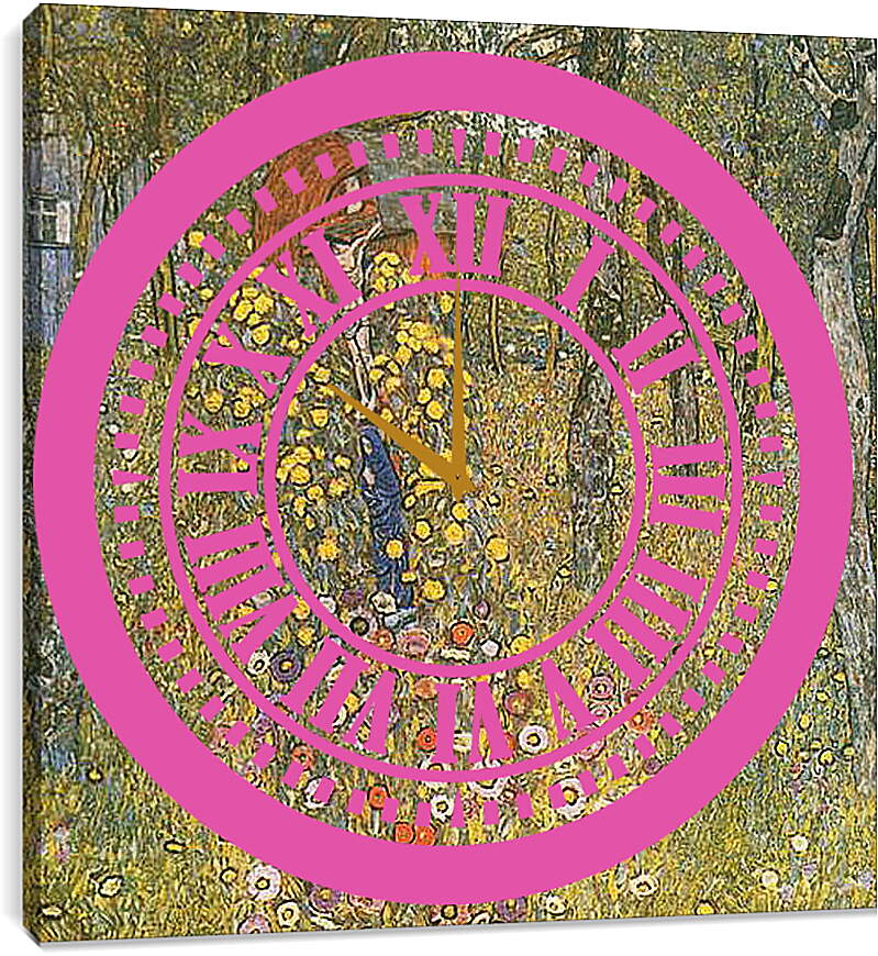 Часы картина - Bauerngarten mit Kruzifix. Густав Климт
